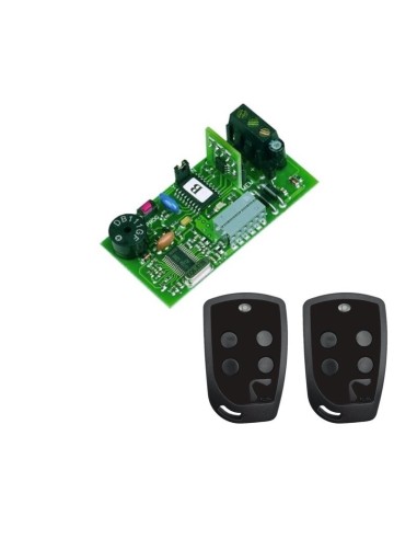 Kit Receptor PUJOL TRV Variocode 255 433 Mhz enchufable con 2 Mandos VARIO 4U
