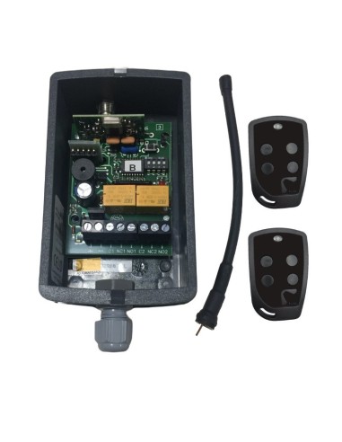 Kit Mini Receptor REV VARIOCODE PUJOL 2 Canales 433mhz 12/24V  con 2 Mandos Vario 4U