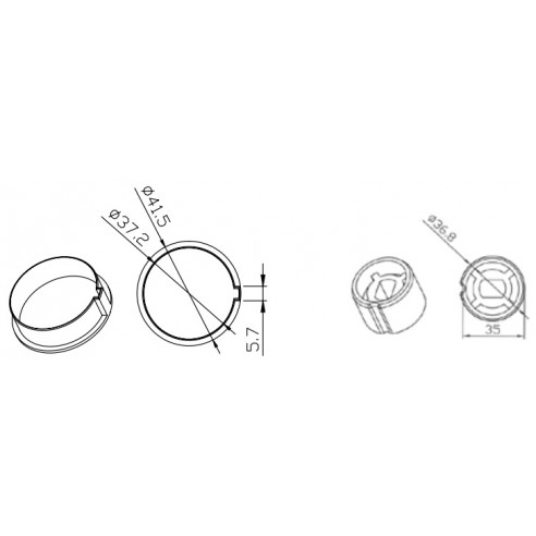 Adaptador Redondo 40 x 1 mm CAME Ø 35 mm