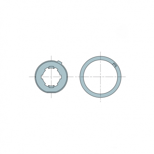 Adaptador Nice Redondo con nervaduras y con lengüeta interna 47 rueda + corona en anillo