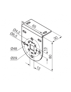 Soporte Nice blanco con 4 Agujeros avellanados (max. 30 Nm)
