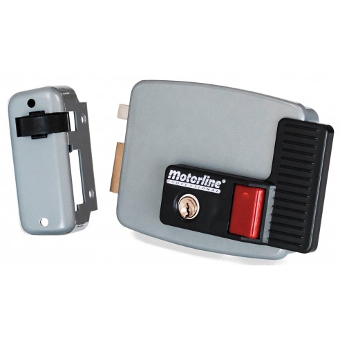 Electrocerradura Motorline EF30 SX (izquierda) con pulsador