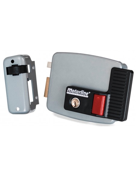 Electrocerradura Motorline EF30 SX (izquierda) con pulsador