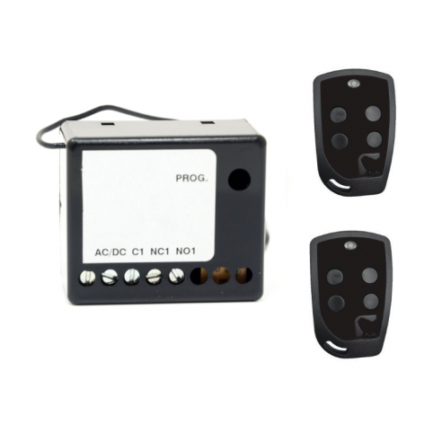 Kit Micro Receptor PUJOL 433 Mhz a 12/24v con 2 Mandos Vario 4U