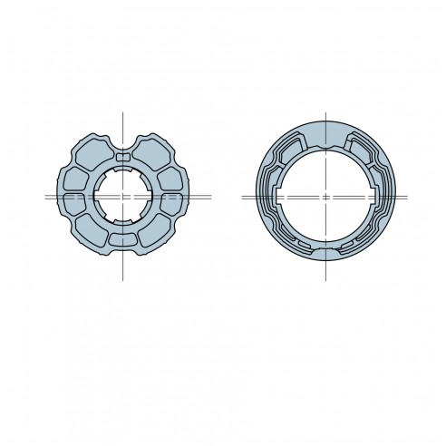 Adaptador Nice Ojiva inclinada 70x1mm rueda y corona para serie M Ø 45mm