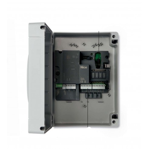 Central de mando Nice MC800 para 1 o 2 motores batientes 220v