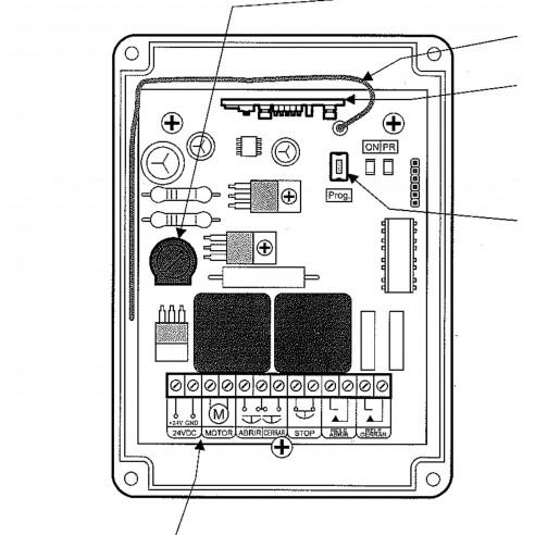 Cuadro de control Nice CS35 para instalación en camiones con motor Nice SUMO