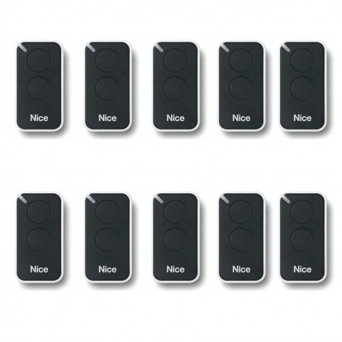 Kit 10 Mandos Nice Era INTI 2 canales 433 MHz (color negro)