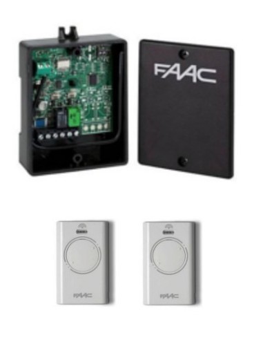 Kit Receptor FAAC XR2 433mhz  + 2 Mandos de Garaje FAAC BLANCO XT2