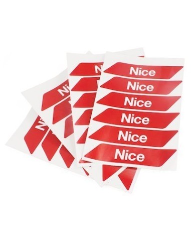 Paquete de 24 uds. franjas rojas adhesivas reflectantes para barreras Nice