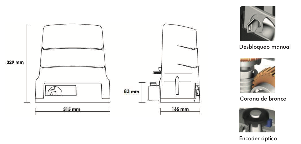 APRIMATIC ONDA 600 DIMENSIONES